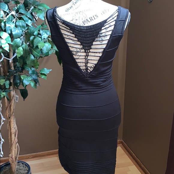 bebe Dresses & Skirts - Beautiful, crochet open back bandeau dress